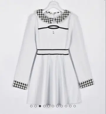 evelyn 트위드 옷깃 미니 원피스