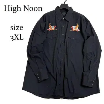 웨스턴 셔츠 이글 자수 블랙 3XL 빅 사이즈 High Noon