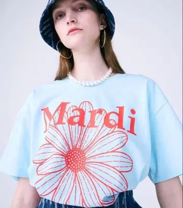 말디 TSHIRT FLOWERMARDI SKY RED