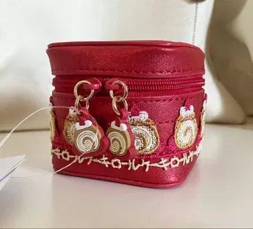 치카자와 레이스 스위츠 시리즈 잡화 큐브형 미니 파우치 레드 롤 케이크