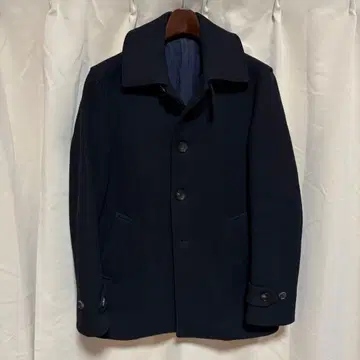 y040802 EDIFICE 피 코트 46 버튼 심플 두꺼운 원단