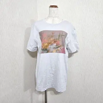 ANAYI 플라워 프린트 반팔 T셔츠 라이트 그레이 (38)