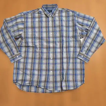 BEAMS 긴팔 셔츠 M 사이즈 청록색 체크