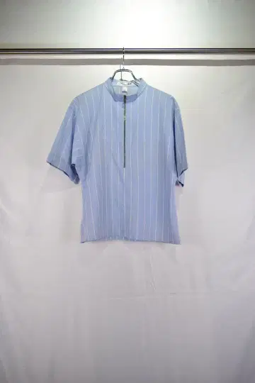 구제 의류 사이클링 스포츠 지퍼 스트라이프 셔츠 유럽 구제 빈티지