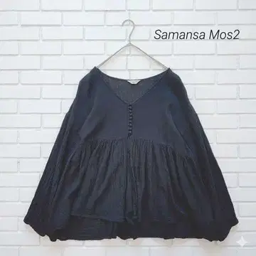 사만사 모스모스 V넥 개더 블라우스 F