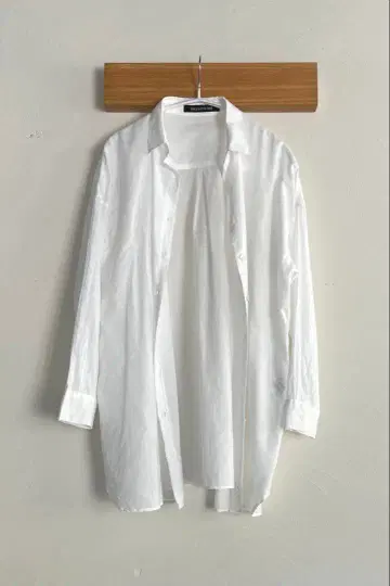 미즈이로 인드 롱 셔츠 레귤러 카라 화이트 셔츠 화이트 일본제