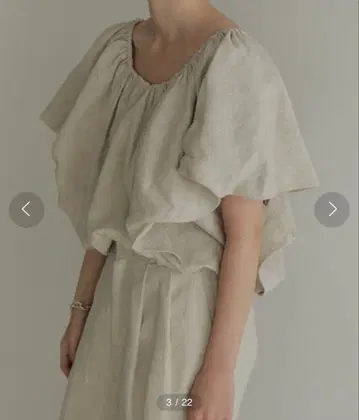 etre tokyo 린넨 벌룬 블라우스