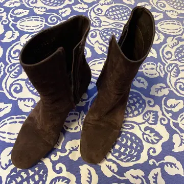 HIROFU 스웨이드 가죽제 브라운 숏부츠