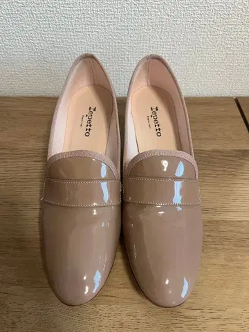 레페토 핑크 베이지 로퍼 중간 힐 38.5