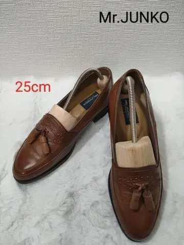 Mr.JUNKO 브라운 태슬 로퍼 가죽 25cm 3E