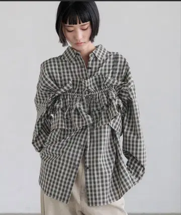 LOWRYS FARM 체크 프릴 뷔스티에