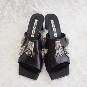 새상품급 플랜 프로젝트 스퀘어 가죽 뮬 샌들 큐빅