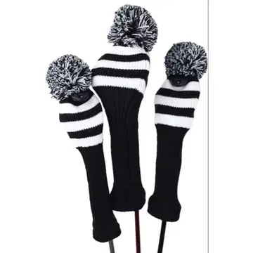 골프 헤드커버 3개 화이트 블랙 드라이버 커버 페어웨이 우드