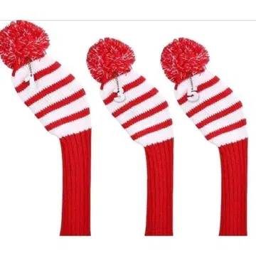 골프 헤드커버 3개 레드 드라이버 커버 페어웨이 우드