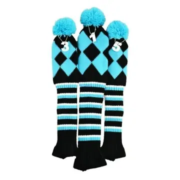 골프 헤드커버 3개 스카이블루 드라이버 커버 페어웨이 우드