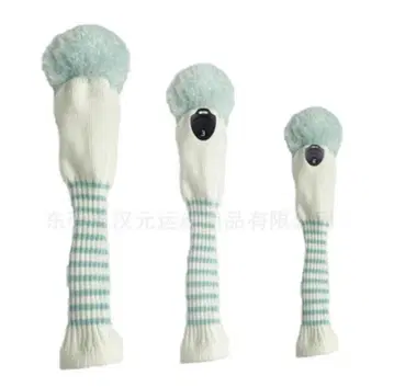 골프 헤드커버 3개 파스텔 블루 드라이버 커버 페어웨이 우드