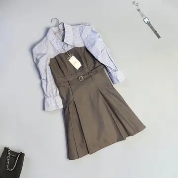 택 포함 새상품 dazzlin 레이어드 셔츠 미니 원피스 M 더즐린