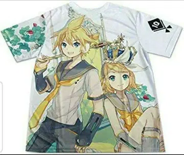 하13 VOCALOID 카가미네 린 렌 한정판 풀 그래픽 T셔츠 왕관