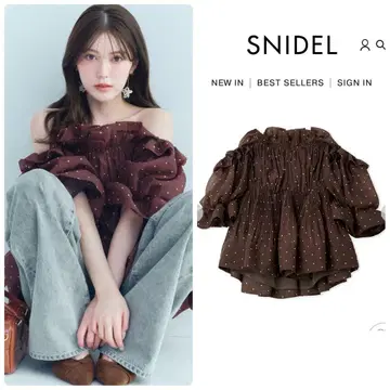 완판 색상 신상 새상품 SNIDEL 볼륨 개더 프릴 튜닉