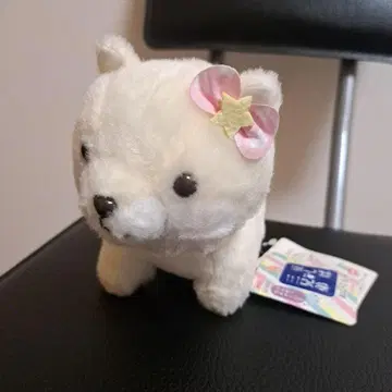 [택 포함 새상품] 리본 포함 화이트 봉제 인형