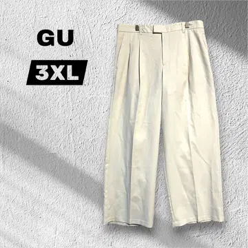[ GU ] 와이드 팬츠/빅 사이즈/빅 사이즈/아이보리/3XL