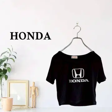 zB1324 [ F ] HONDA 반팔 크롭 기장 로고 프린트 티셔츠