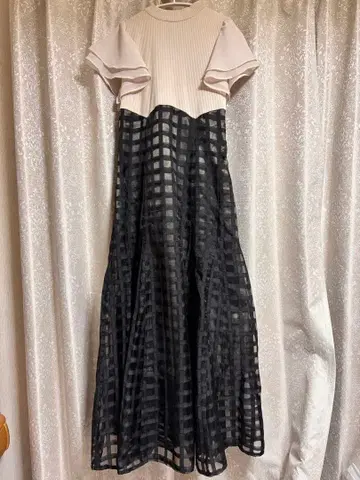 dazzlin 시어 체크 코르셋 원피스