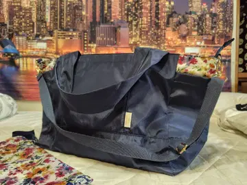 프랑프랑 트래블 토트백/여행 가방/네이비 꽃무늬/플라워 프린트