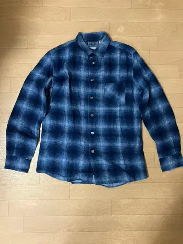 블루 블루 재팬 옴브레 체크 셔츠