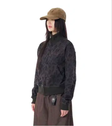 AAKAM Leopard Logo 트랙 재킷 후드티 블랙