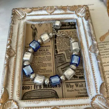 이탈리아제 베네치아 유리 팔찌 큐브형