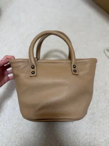 TRY'A'D 베이지 핸드백 천연 가죽