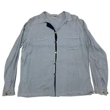 빈티지 50s Simple 오픈 카라 레이온 오픈 카라 셔츠