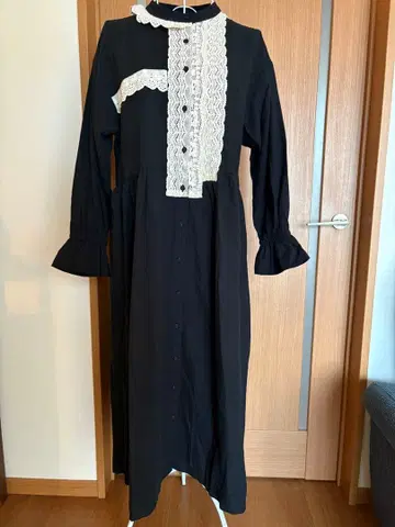 [새상품] 사만사 모스모스 레이스 원피스 블랙 면 100% 내추럴