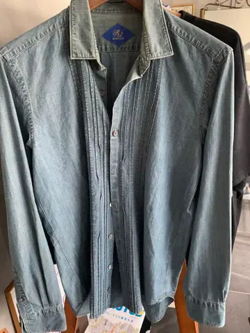 RING JACKET 핀턱 데님 셔츠