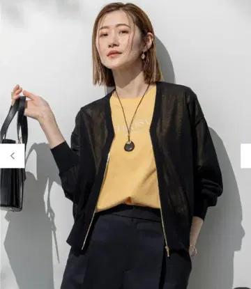 [택 포함 새상품] 23구 블루종 시어 니트 워셔블 블랙 38 M