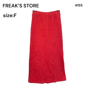 FREAK'S STORE 타이트 스커트 롱 F 레드 니트