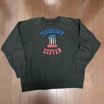 텐더 로인 맨투맨 kseven 플로키 프린트 블랙 사이즈 L