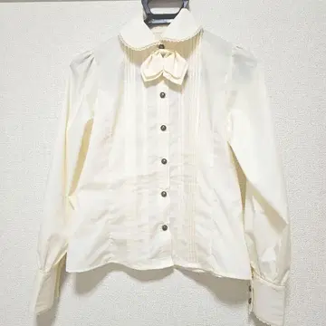 쿠루미 시마무라 아이보리 노엘 드 메모와르 타이 포함 블라우스 화이트