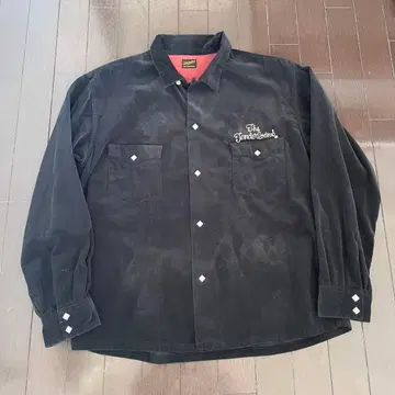 레어 텐더 로인 코듀로이 셔츠 로고 자수 블랙 사이즈 XL