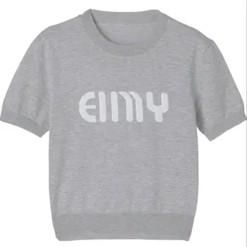 eimy istoire EIMY 로고 니트 반팔 그레이