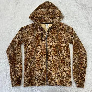 Joy rich leopard fur zip up hoodie 후드티