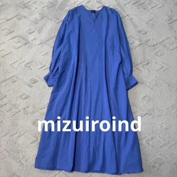 mizuiroind 미즈이로 인드 플레어 롱 와이드 원피스 블루