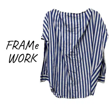 FRAMeWORK [새상품급] 스트라이프 패턴 변형 코튼 긴팔 블라우스