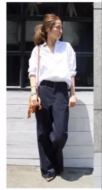 FRAMeWORK 프레임워크 하이웨스트 와이드 데님 팬츠 34