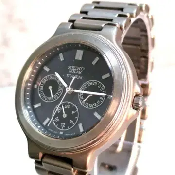 SEIKO 솔라 티타늄 5K2J-0A40 손목시계 트리플 달력