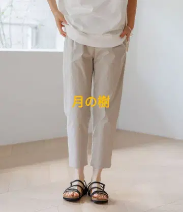 스튜디오 클립 사브리나 팬츠 크롭 팬츠 아이스 그레이 L 면린넨