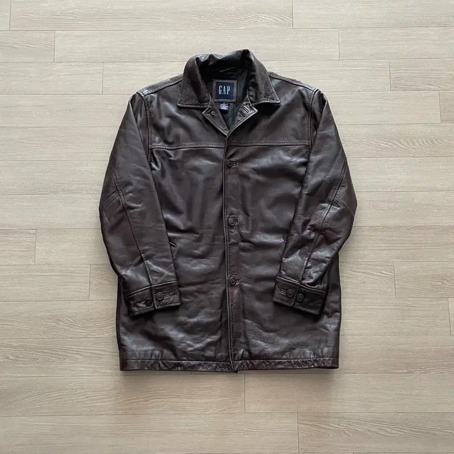 105] Old Gap Leather Car Coat Black (Marked XL) #올드갭,#레더