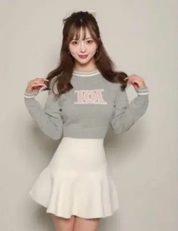 Darich 레트로 DD 로고 니트탑 그레이 GRY