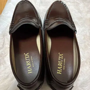 HARUTA 로퍼 브라운 23.5EE 천연 가죽